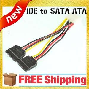 PCS IDE to 2 Serial ATA SATA Hard Drive Power Adapter Cable  
