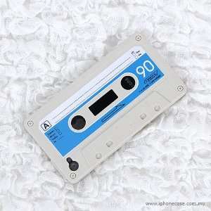White Cassette Tape Design Soft Silicone Skin Gel Cover Case for Apple 
