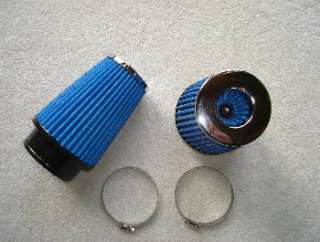 DUAL AIR FILTER REPLACEMENT CONE KIT BLUE HIGH FLOW CAR  