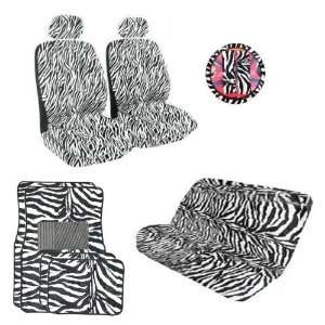  12 Piece Safari Zebra Animal Print Auto Interior Gift Set 