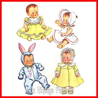 Vtg 1950s Baby Doll Clothes Dress Pattern ~ 13 Tiny Tears, Dy Dee 