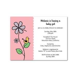  Baby Shower Invitations   Garden Bird Rose By Studio 