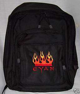 PERSONALIZED Flames Fire Backpack & Lunch bag Set NEW  