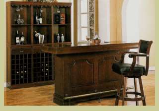 Cherry Finish Traditional Home Bar Wine Rack Dry Sink  