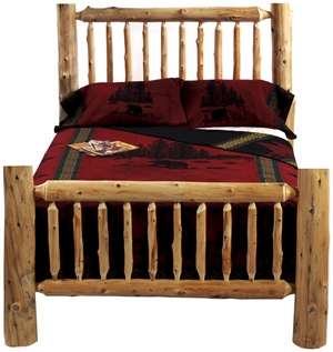 Entire bed and bed frame built from cedar logs Sturdy 100% mortise 