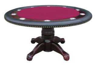 in 1  60 ROUND POKER CARD & DINING TABLE in MAHOGANY  
