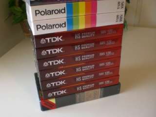   + TDK + POLAROID ( 6HR ) VHS BLANK T 120   LOT NEW_20 TAPES   