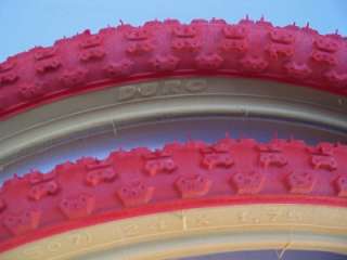 Red Gumwalls 24 x1.75 Pair Comp 3 BMX Tires  MX3 Bike  
