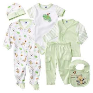 Hudson Baby Rainforest Friends 6 Piece Layette Set   Green.Opens in a 