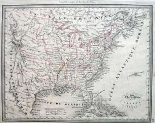1834 Early TEXAS US and CANADA * PICQUET Original UNCOMMON  
