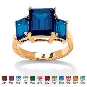  Birthstone Ring in 18k Gold Plated  September  Simulated Sapphire