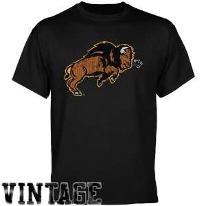  North Dakota State Bison Black Distressed Logo T shirt 