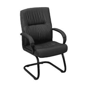  Leather Guest Chair Black Leather