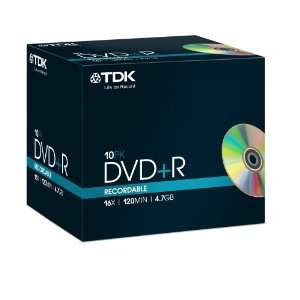  TDK DVD+R 4.7Gb 16x Pack 10 recordable blank dvd tdk dvdr dvd 