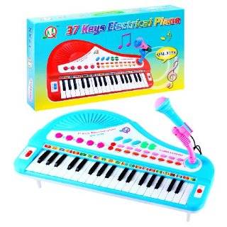   Piano with Microphone and stand   Children Karaoke Machine   BLUE