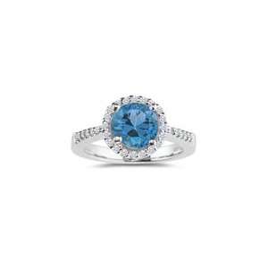   Cts Diamond & 0.89 Cts Swiss Blue Topaz Ring in Platinum 10.0 Jewelry