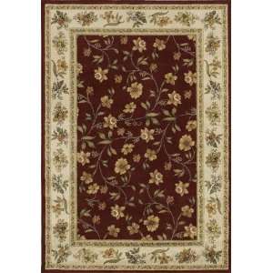  Woven Carpet Area Rug Floral Border RED 7 10 ROUND 