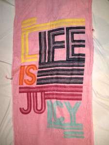 NWT JUICY COUTURE PINK TERRY BEACH TOWEL SLING BAG  