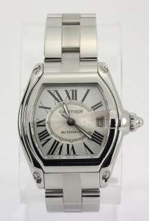 CARTIER ROADSTER LARGE S.STEEL AUTOMATIC WATCH BOX PAPERS EXTRA STRAP 