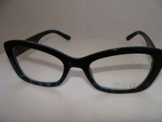 Cat Eye Vintage Look Clear Lens Blue Black Glasses Retro 50s 