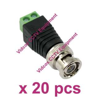 NEW 20pcs UTP RJ45 CAT5 CAT6 Cable to Male Coaxial BNC Connector for 