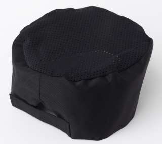Mesh Top Skull Cap Professional Catering Chefs Hat Black Adjustable 