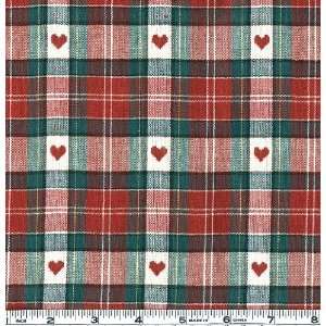   Wide Homespun Dobby Hearts Fabric By The Yard Arts, Crafts & Sewing