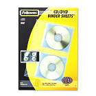 NEW Fellowes CD / DVD Protector Sheets for Three Ring Binder 10 Pack