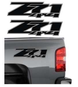 Z71 4x4 Vinyl Decals / Stickers Chevy Silverado GMC Sierra Z 71 Black 