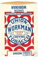 Workman Union Chewing Tobacco  Paper Pouch ONLY  