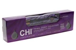 New CHI Tribal Zebra Ceramic Hair Straightener IronIB Purple/Pink/Blue 