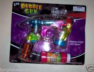 LASERS LIGHTS & SOUND BUBBLE GUN toys gifts prizes kids  