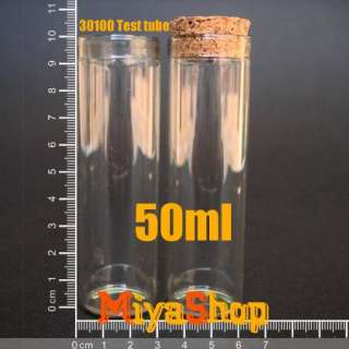 500p Clear Glass Bottle Vial Cork 50ml Wishing Oil High Borosilicate 