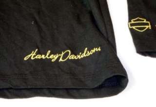 New Granite Mountain Harley Davidson Black Shirt Gold Embroidery LARGE 