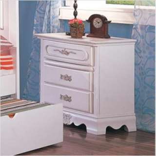 Sophie Romantic White Nightstand by Coaster Furniture #400102  