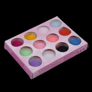 12 Color 3D Nail Art Acrylic Powder Manicure Nail Tips  