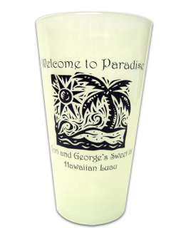 product 16 oz plastic pub glasses with a one color imprint of your 
