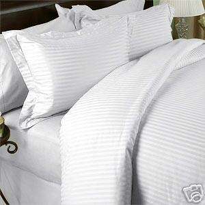 300 TC Full/Queen Duvet Comforter Cover Stripes White  