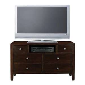   Drawer Walnut Entertainment Chest and Credenza