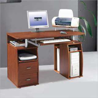   Atea Wood Workstation Mahogany Computer Desk 858108007120  