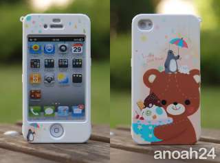 Cool Bear/HAPPYMORI iphone4, 4S Korean white cute case cover  