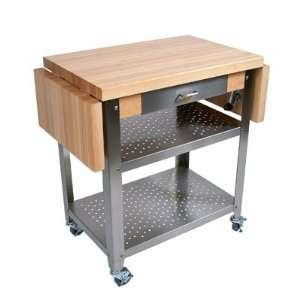   Grain Maple Cucina Americana Elegante Chefs Cart Furniture & Decor