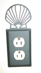 Electrical Black iron SEASHELL Shell Beach Switchplate cover outlet 