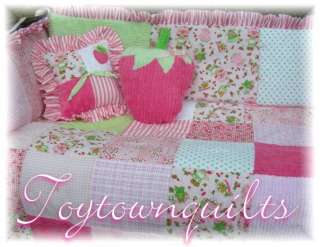 Vintage Strawberry Shortcake chenille baby crib bedding  