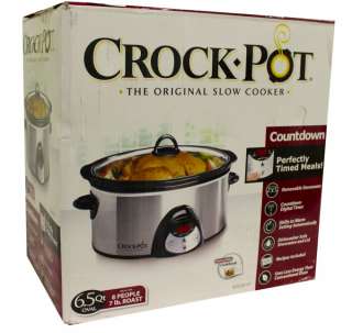 NEW Crock Pot SCVC651 F 6.5 Quart Oval Slow SS Cooker 048894749681 