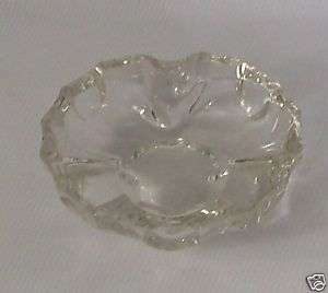 TIFFIN GLASS SMALL CRYSTAL CLOVER LEAF ASHTRAY CRYSTAL  