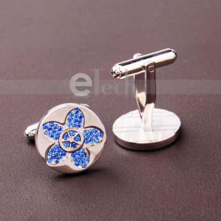 Deep Blue Enamel Cufflinks cuff links new  