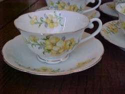 VINTAGE CUPS & SAUCERS MADE IN JAPAN  YELLOW FLOWERS  