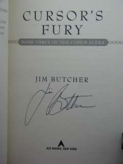 3rd, signed by the author, Codex Alera 3 Cursors Fury by Jim Butcher 