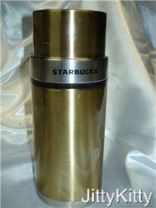 STARBUCKS GOLD CHUBBY STAINLESS STEEL THERMOS 17oz 2006  